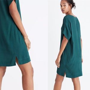 Madewell Green V-Neck Shift Dress